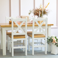 Rustikální jídelní stůl POPRAD WHITE MES13B 120x80 cm:antická bílá