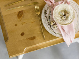 Rustikální stůl POPRAD WHITE LUD01: antická bílá-světlý vosk