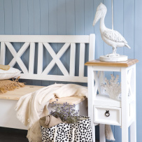 Rustikální lavice POPRAD WHITE SIL13A 100 cm:bílý vosk