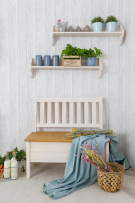 Rustikální lavice POPRAD WHITE SIL14A 100 cm:antická bílá