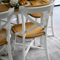 Rustikální židle POPRAD WHITE SIL25:bílý vosk-tmavý vosk