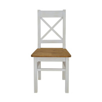 Rustikální židle POPRAD WHITE SIL26:antická bílá-tmavý vosk