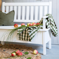 Rustikální lavice POPRAD WHITE SIL14B 150 cm:bílý vosk-tmavý vosk