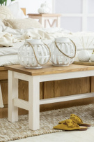 Rustikální lavice POPRAD WHITE SIL20:bílá patina
