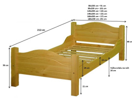 Postel MA-305 MAX V 90x200 - borovice př.