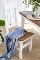 Rustikální jídelní židle POPRAD SKN04:bílá patina-tmavý vosk