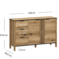HELAX komoda 2d/3s dub evoke