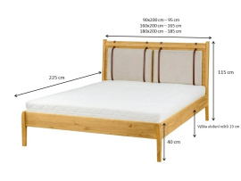 Postel HAVANA ACC09 90x200 cm: bílý vosk Postel HAVANA ACC09 90x200 cm: bílý vosk