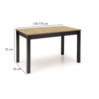 TOR rozkládací jídelní stůl 130/175 dub artisan / černá