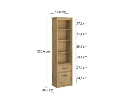 AYSON  otevřený regál 1d1s  dub artisan