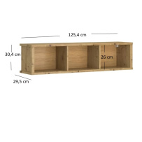 AYSON  závěsný regál 125 dub artisan