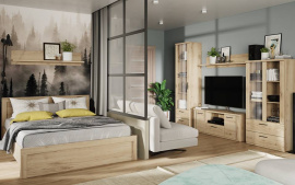 DOORSET  skříň  se zrcadlem  4d2s  dub navarra