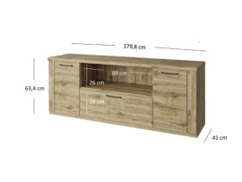 DOORSET  TV stolek  2d1s/180  dub navarra