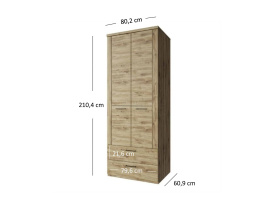DOORSET  skříň  2d2s  dub navarra