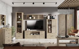 DOORSET  skříň  se zrcadlem  4d2s  dub navarra