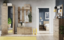 DOORSET  skříň  se zrcadlem  4d2s  dub navarra