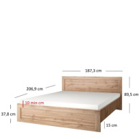 MORITZ postel 180 - dub wotan